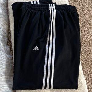 Adidas Men’s Black Joggers with White Stripes size Large